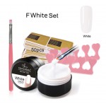Kit pentru extensii unghii false cu Gel UV/ LED FRANCHESKA de 15 ml - FRA White (Alb)